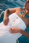 Turchese Collection 18K Gold Turquoise Cardamon Bolero Necklace Picolla - Nado's Jewellery
