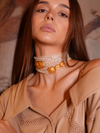 Perle Collection Multi-Strand Pearl & 21K Gold Media & Grande Buttons Choker - Nado's Jewellery