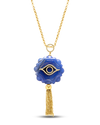 Diamenti Collection 18K Gold Pendente Horas Blu Agata Con Diamanti - Nado's Jewellery