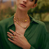 Pietre Collection 18K Gold Disconnected Ruby & Aquamarine Ring - Nado's Jewellery