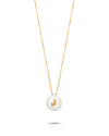 Perle Collection 18K Gold Initial Letter Pearl Pendant Necklace