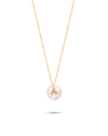 Perle Collection 18K Gold Initial Letter Pearl Pendant Necklace