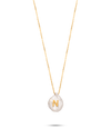Perle Collection 18K Gold Initial Letter Pearl Pendant Necklace