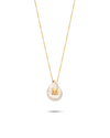 Perle Collection 18K Gold Initial Letter Pearl Pendant Necklace