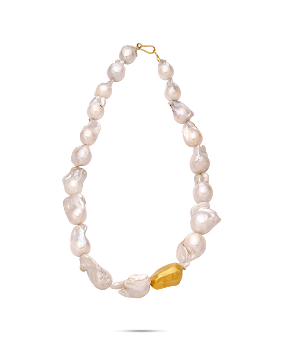 PERLE COLLECTION 21K GOLD SEA PEARL NECKLACE