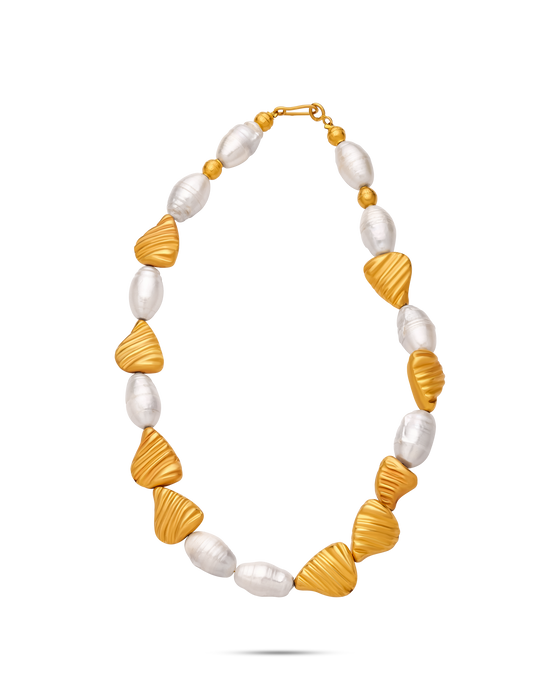 Perle Collection 21K Gold & Pearls Necklace