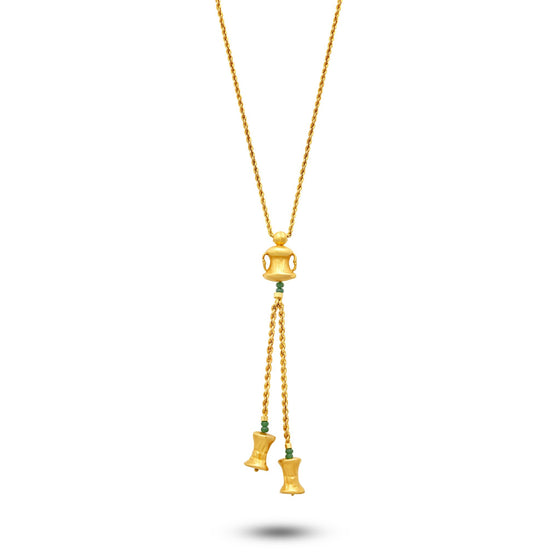 Tesoro Collection 18K Gold & Emerald Bell Négligée Necklace