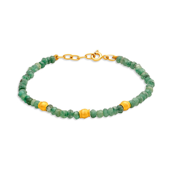 Pietre Collection Precious Stones 21K Gold Beaded Bracelet