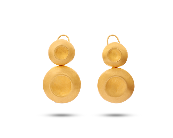 Tesoro Collection 21K Gold Pulsante Piccolo Earring