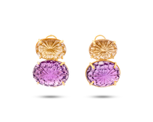  Pietre Collection 18k Gold, Citrine, Amethyst and Smoky Topaz Bonbon earring