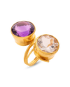 Pietre Collection 21K Gold & Citrine & Amethyst Sorelle Ring