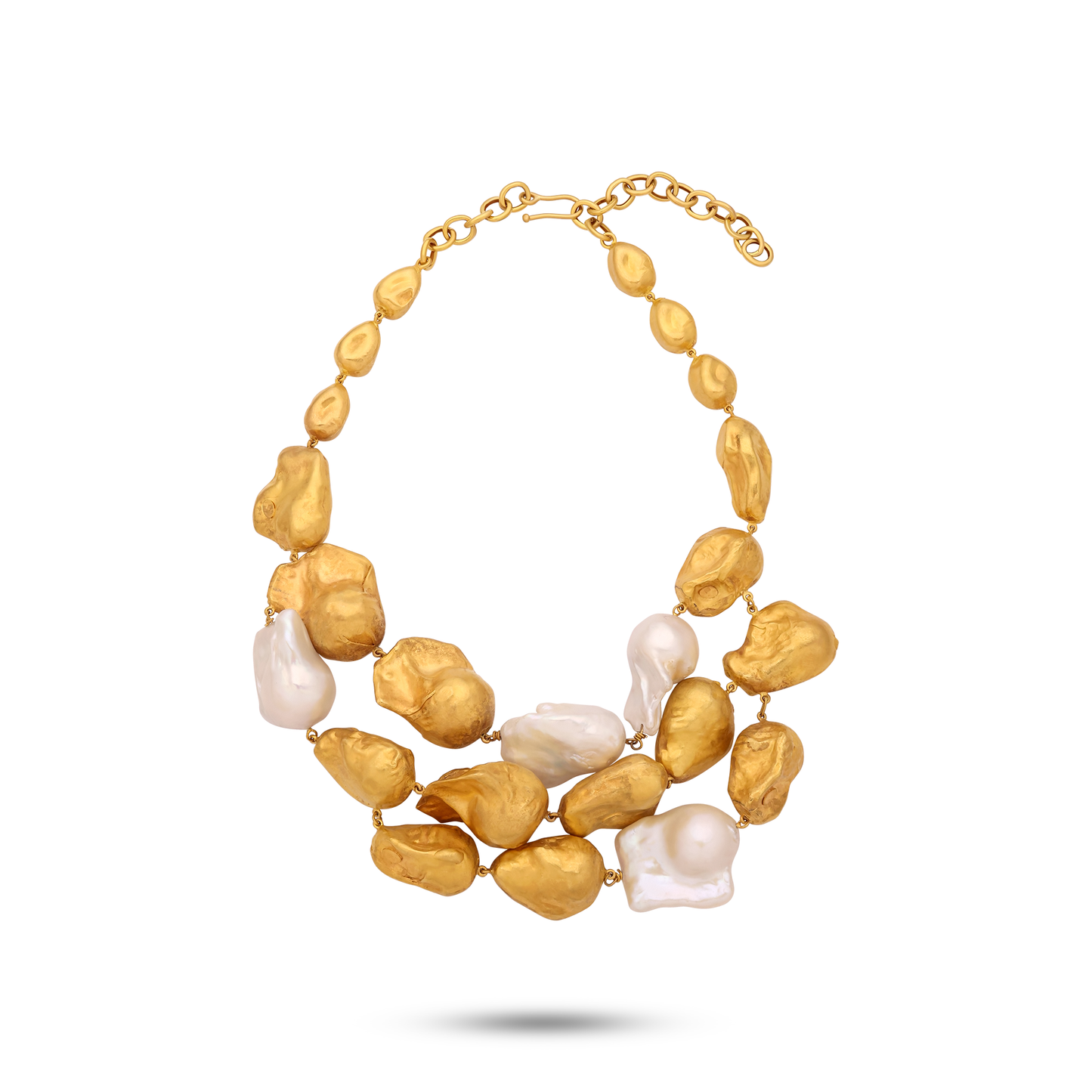 Perle Collection 21K Gold & Baroque Pearls Necklace - Nado's Jewellery