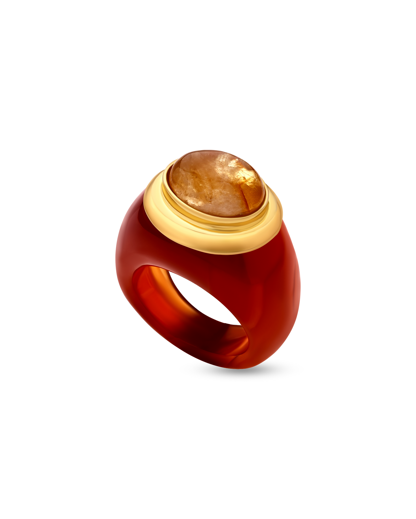 Pietre Collection Ring 18 K Gold Citrine & Amethyst Ring - Nado's Jewellery