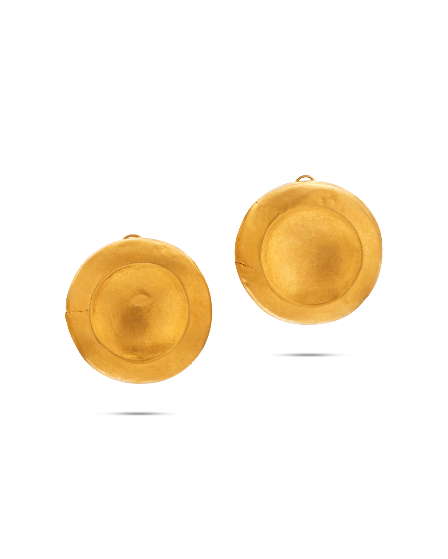 Tesoro Collection 21K Gold Round Table Earrings - Nado's Jewellery