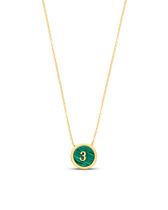 Tesoro Collection 18K Gold Malachite Numero Fortunato Three Necklace