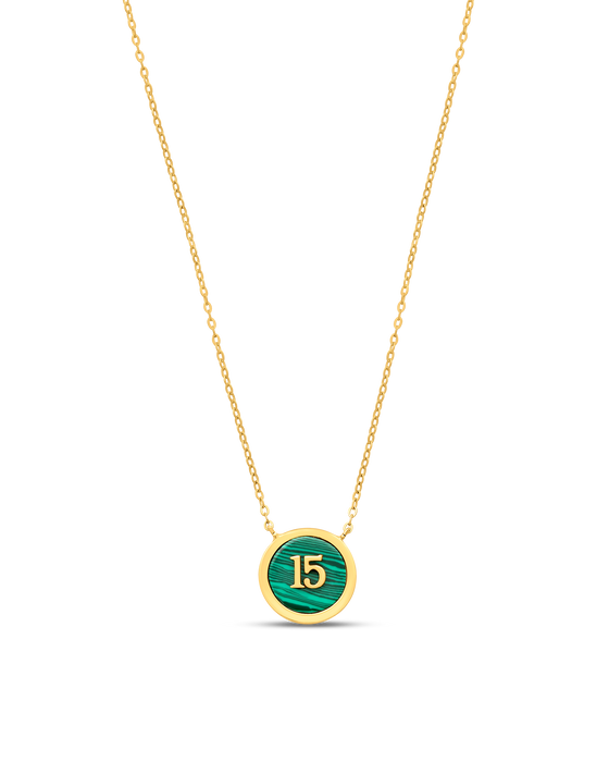 Tesoro Collection 18K Gold Malachite Numero Fortunato Three Necklace