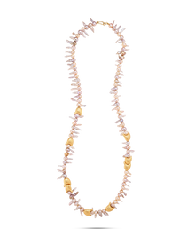  Perle Collection 21k Gold Neckalce with Abundant Coral Beads and Gold Fish Accents