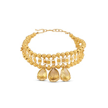  Pietre Collection 21K Gold Citrine Trio Teardrop Collier