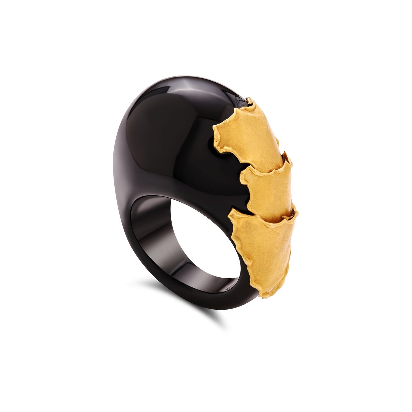 Bordi Collection 21K Gold Abstract Onyx Ring - Nado's Jewellery