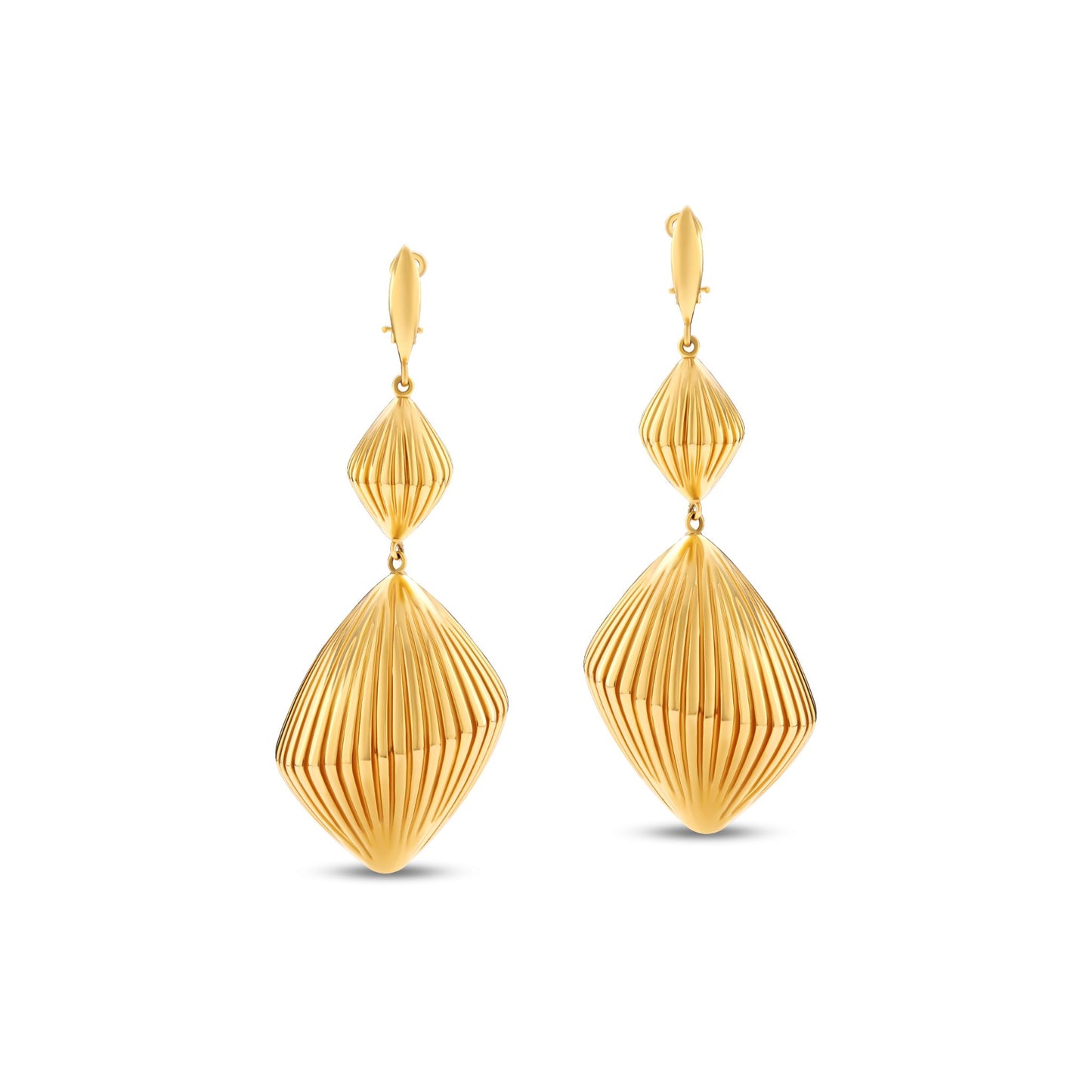 Tesoro Collection 18K Gold Irregular Rounds Drop Earrings - Nado's Jewellery