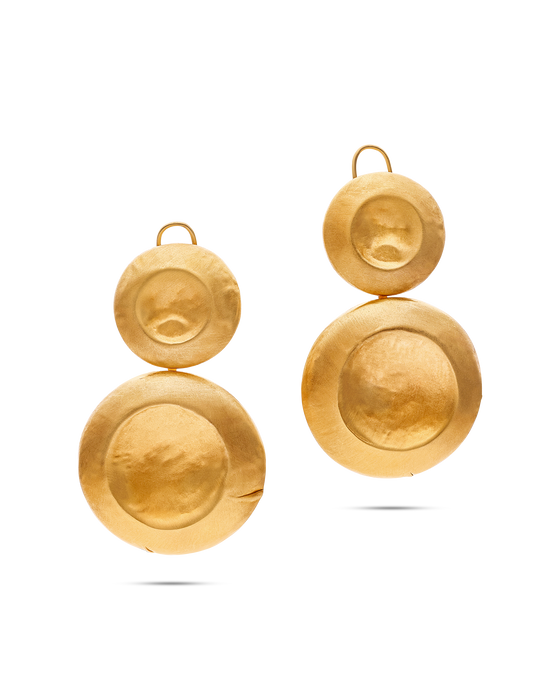 Tesoro Collection 21K Gold Pulsante Grande Earrings