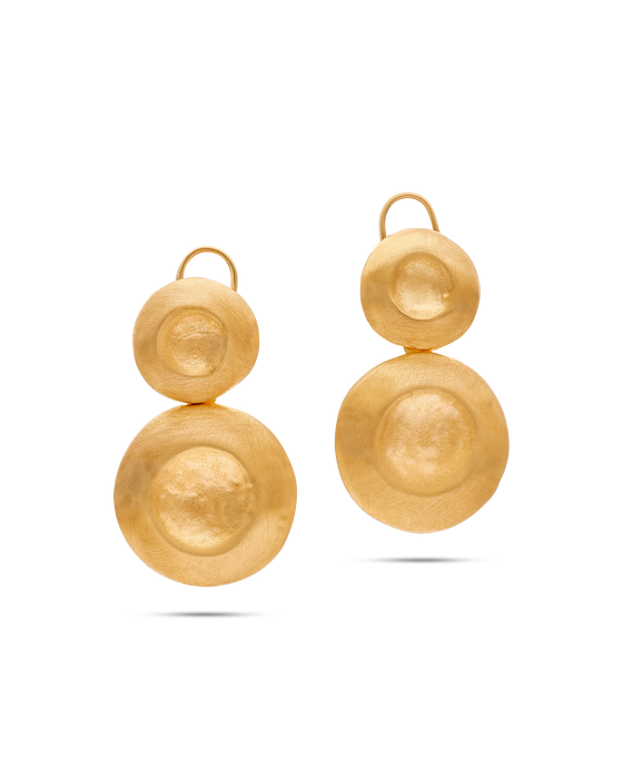 Tesoro Collection 21K Gold Pulsante Media Earrings