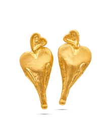  TESORO COLLECTION EARRINGS 21K GOLD HEART EARRINGS