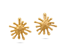  TESORO COLLECTION EARRINGS 21K GOLD SUNBURST SPIKES EARRINGS