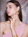 Pietre Collection 21K Gold Citrine Teardrop Earrings