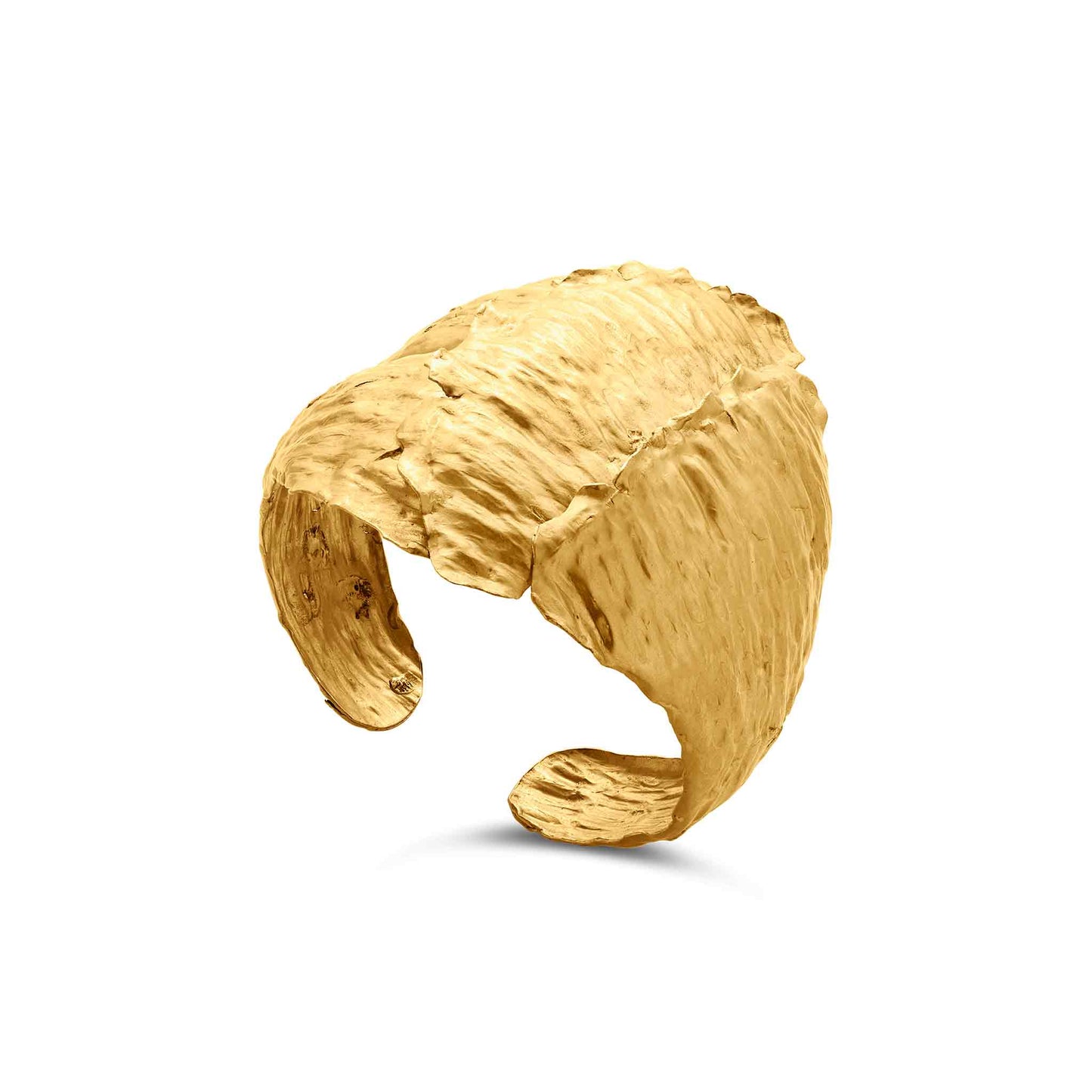 Tesoro Collection 18K Gold Textured Foil Effect Cuff - Nado's Jewellery