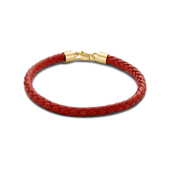 Terra Collection 18K Gold Braided Leather Bracelet Media