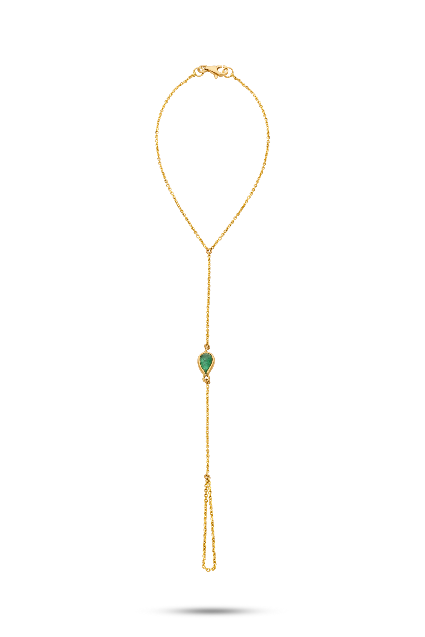 18K Gold And Emerald 
Collegata Bracelet With Ring - Nado's Jewellery