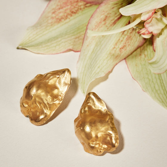 Tesoro Collection 21K Gold Oyster Shell Earrings