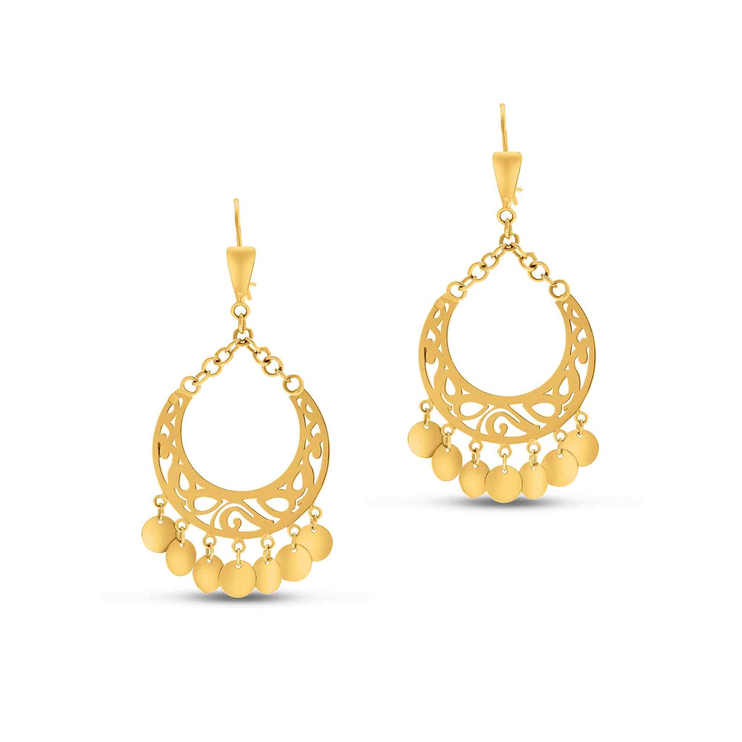 Tesoro Collection 18K Gold Coin Charms Earrings - Nado's Jewellery