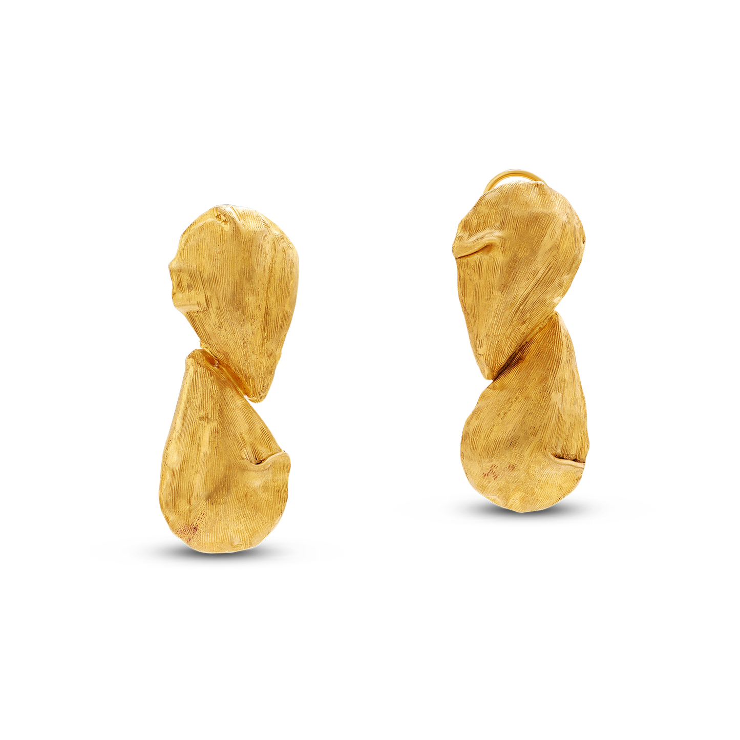 21K Gold Irregular Rounds Earrings - Nado's Jewellery