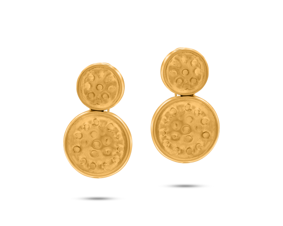 Tesoro Collection 21K Gold Studded Pulsante Earrings