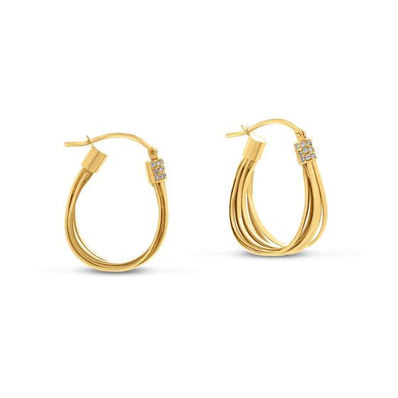 Diamanti Collection 18K Gold & Diamonds Multi-Hoop Earrings