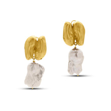  Perle Collection 21K Gold & Baroque Pearls Droplet Earrings