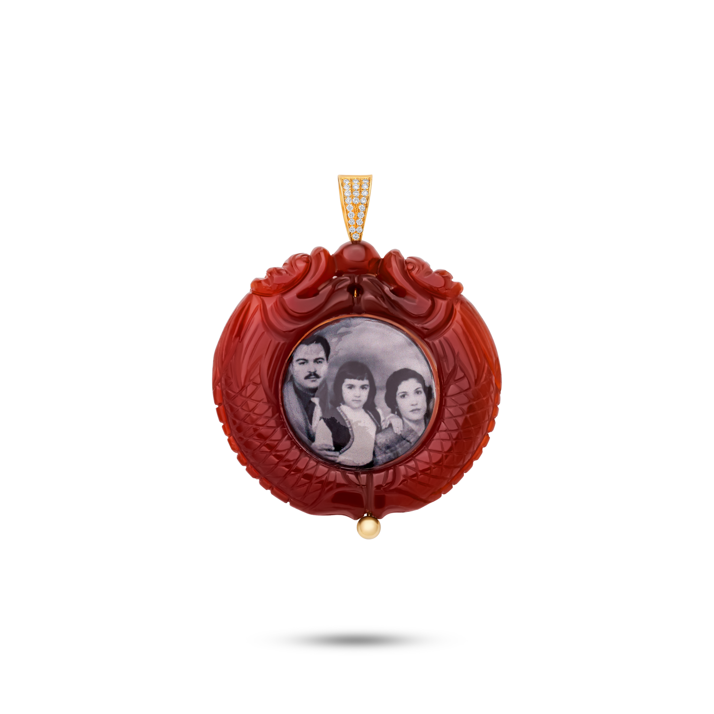 Diamenti Collection 18K Gold Pendente Agata E Diamanti - Nado's Jewellery