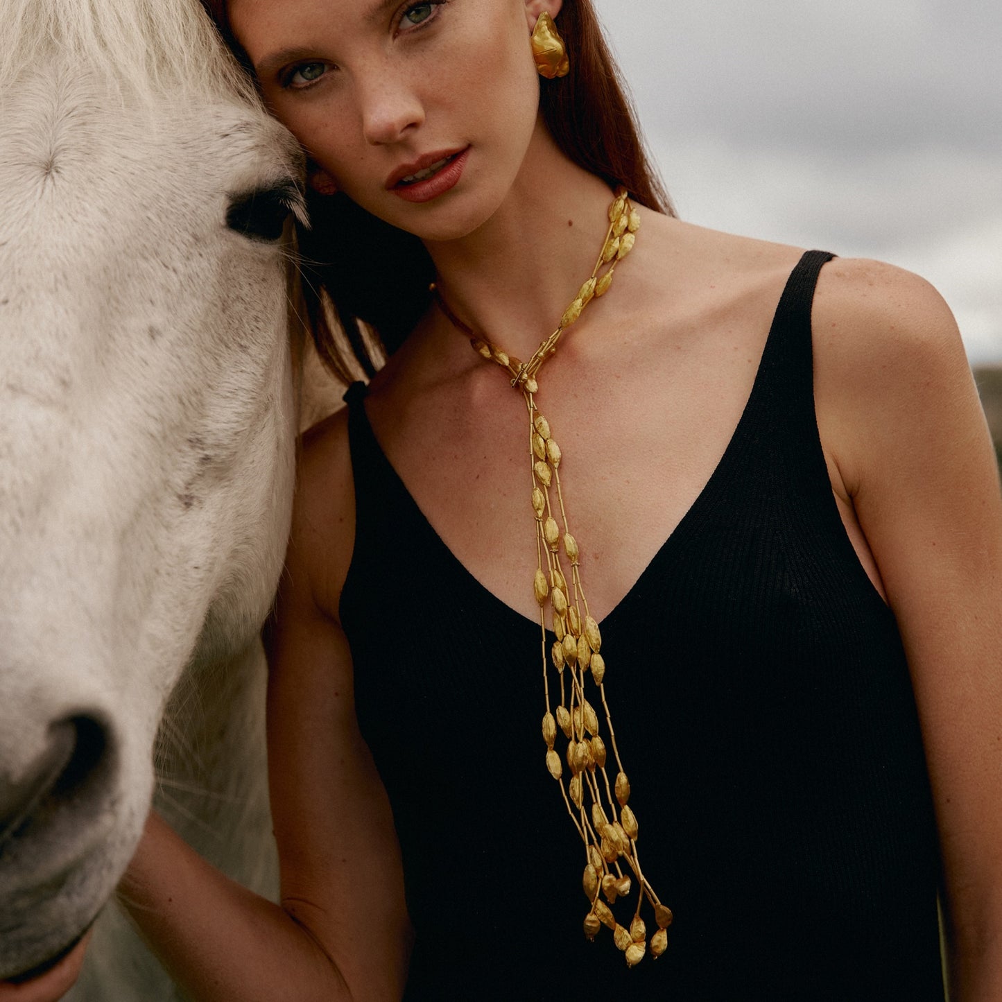 Noccioline Collection 21K Gold Cardamom Cravate Necklace Grande - Nado's Jewellery