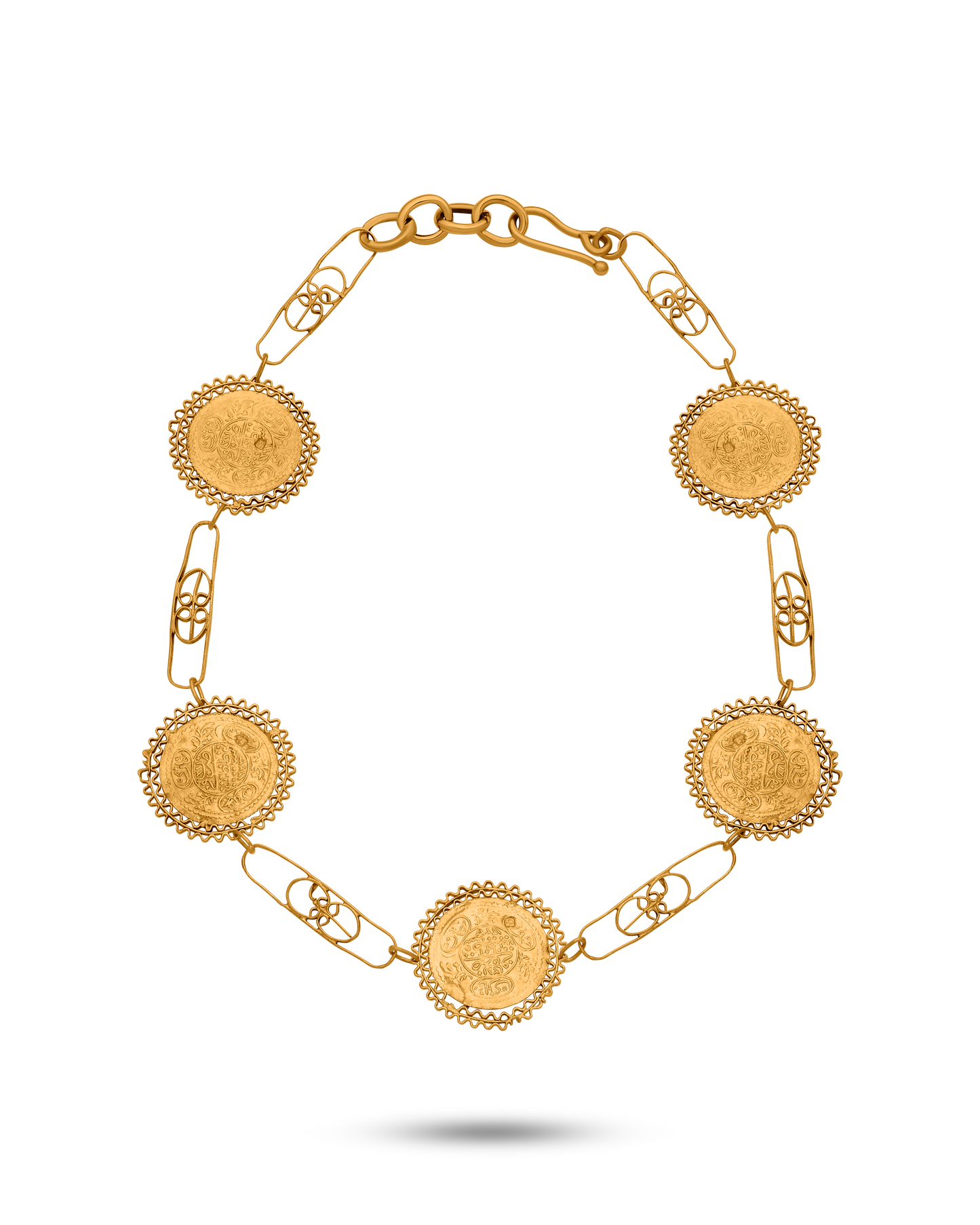 Tesoro Collection 21K Gold Necklace Pin E Monete Cinque - Nado's Jewellery