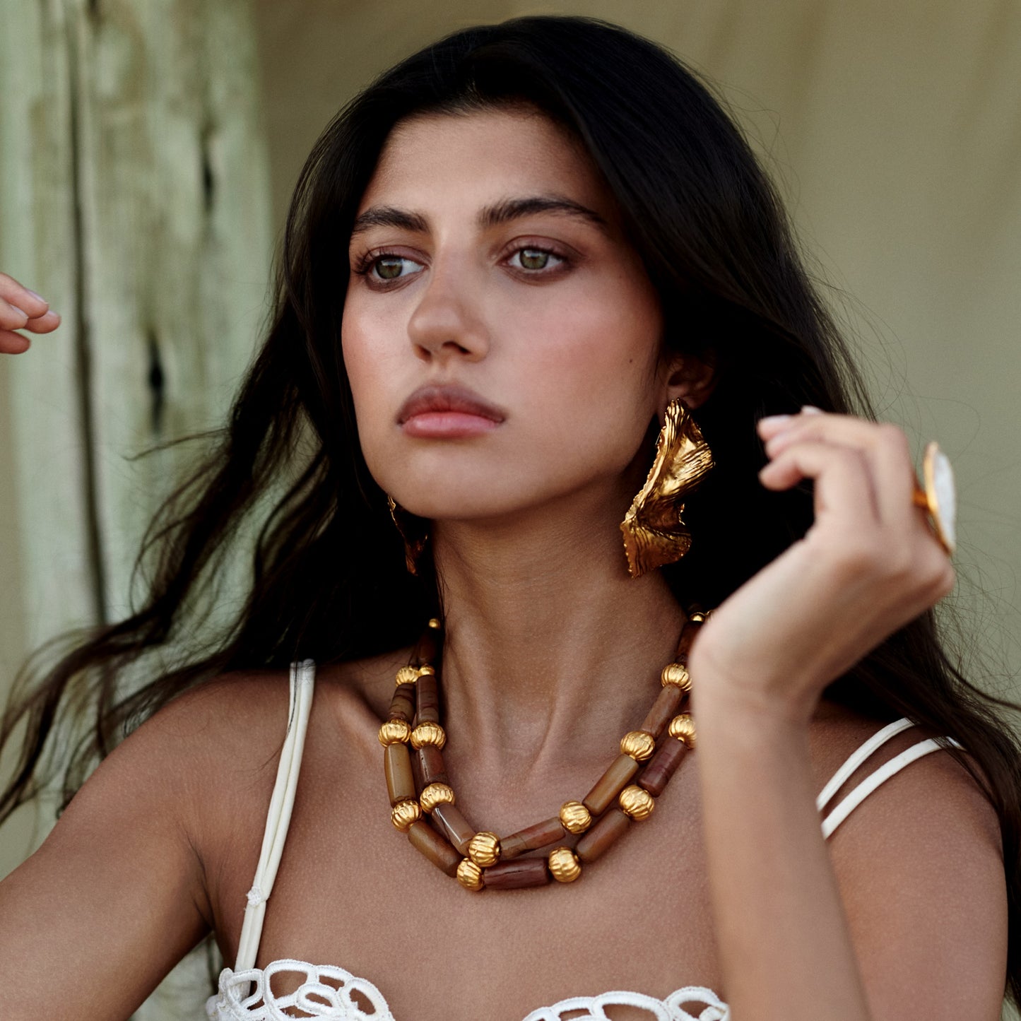 Pietre Collection 21K Gold Amber Two-Tier Collier - Nado's Jewellery