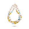 Perle Collection 21K Gold, Aquamarine & Pearl Two-Tier Collier