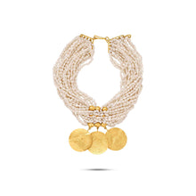  Perle Collection 21K Gold Multi-Strand Pearl & Gold Coins Choker