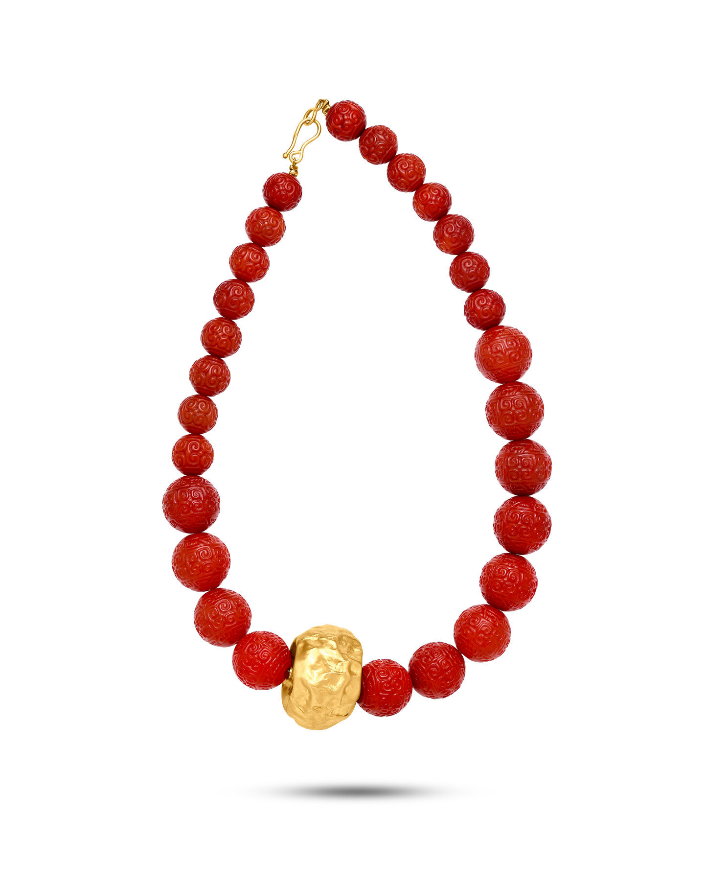 Pietre Collection 21K Gold Red Agate & Gold Orbs Collier - Nado's Jewellery