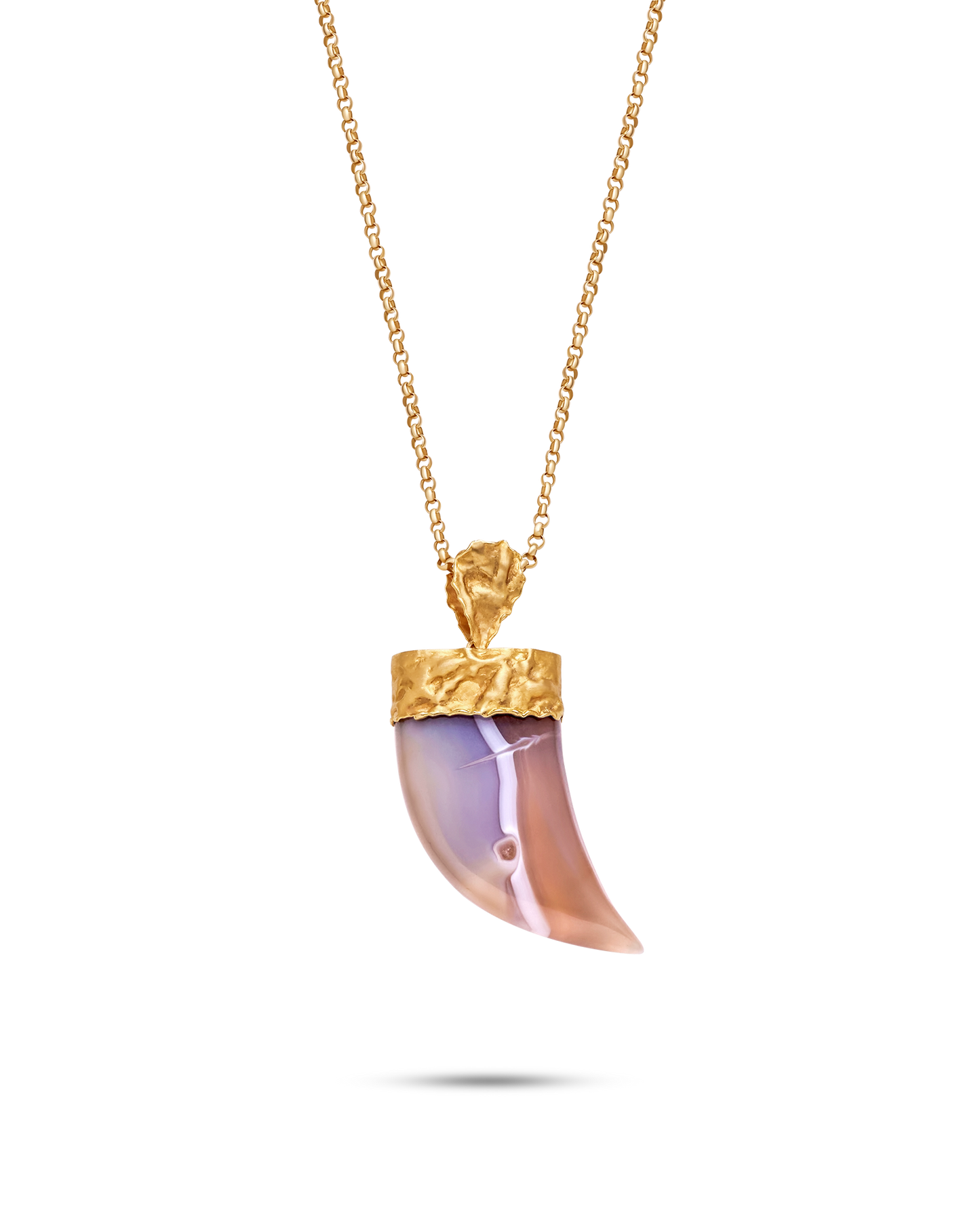 Pietre Collection 18K Gold Tusker Agata Blu Pendant - Nado's Jewellery