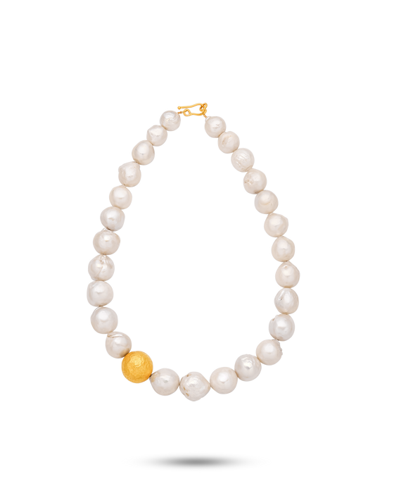 Perle Collection 21K Gold Rotonda Sea Pearl Necklace