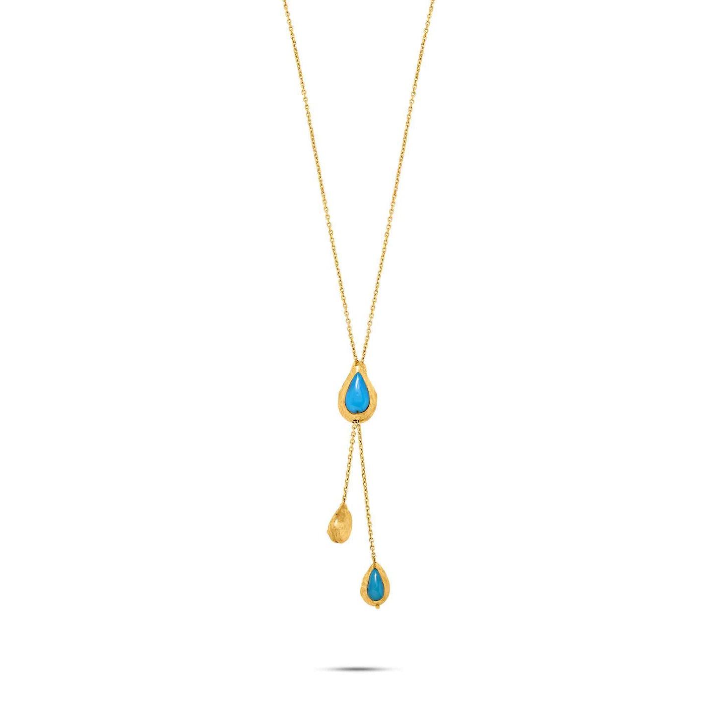 18K Gold Turquoise Cardamon Bolero Necklace Grande - Nado's Jewellery