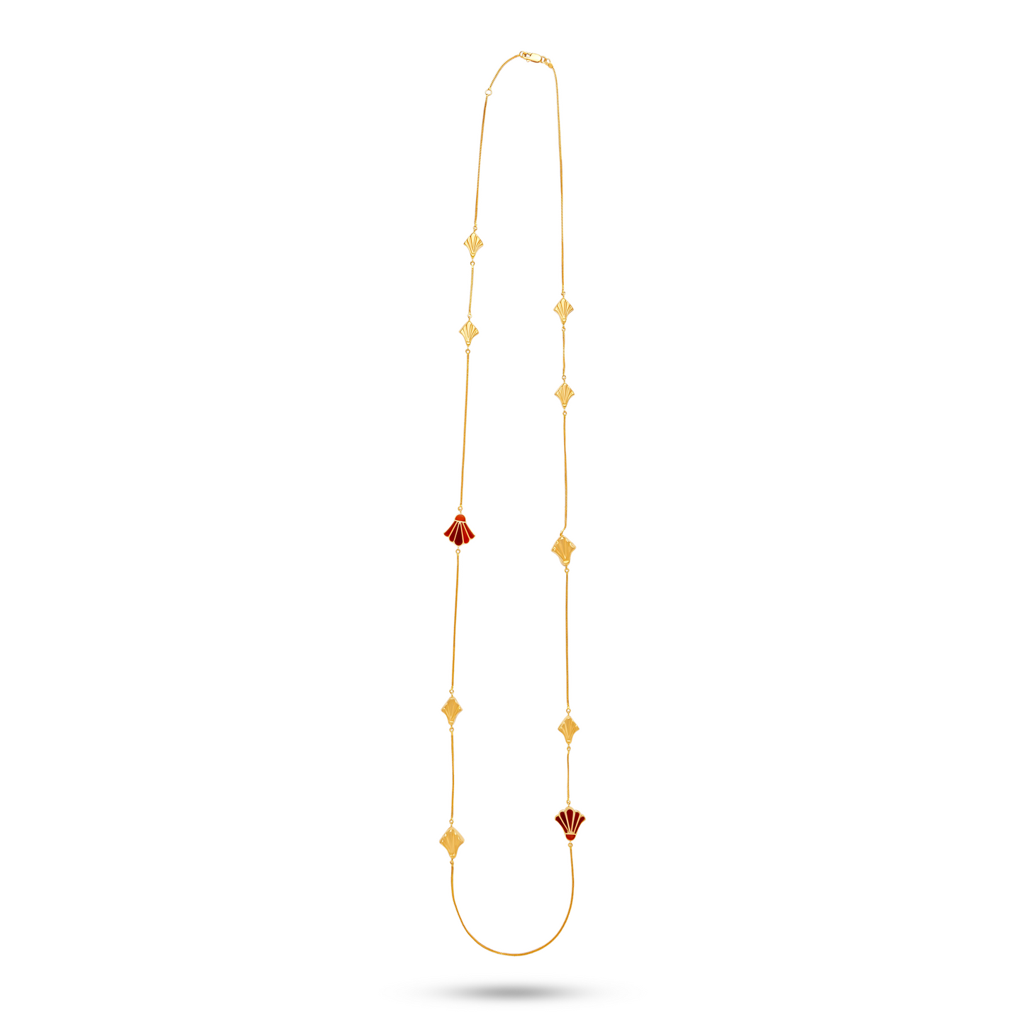 Lotus Collection Golf And Orange Agate Opera Necklace - Nado's Jewellery