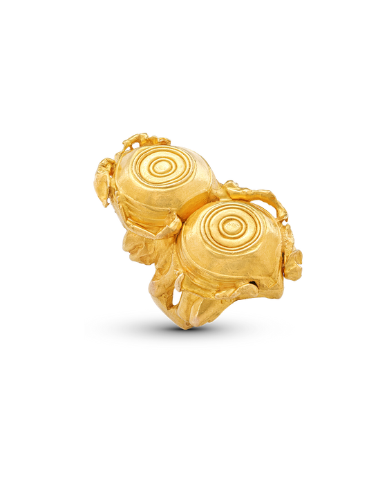 21K Gold Stacked Geometric 
Cerchio Ring